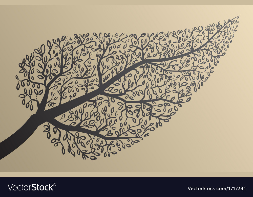 Tree silhouettes leaf shape