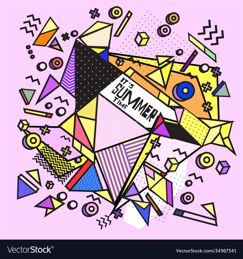 Triangle geometric forms for summer design event vector image Triangle geometric forms for summer design event