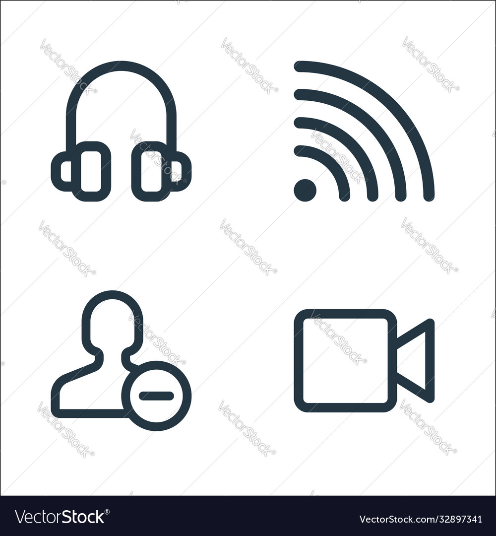 User interface line icons linear set quality vector image User interface line icons linear set quality