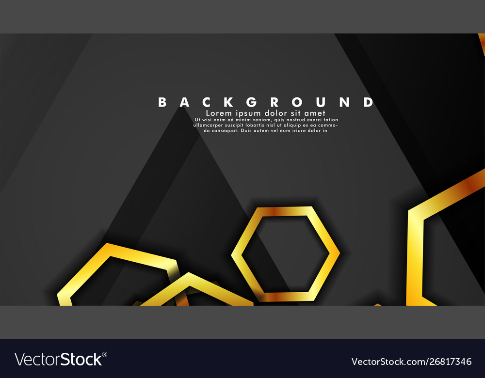 Background design that overlaps with hexagon gold