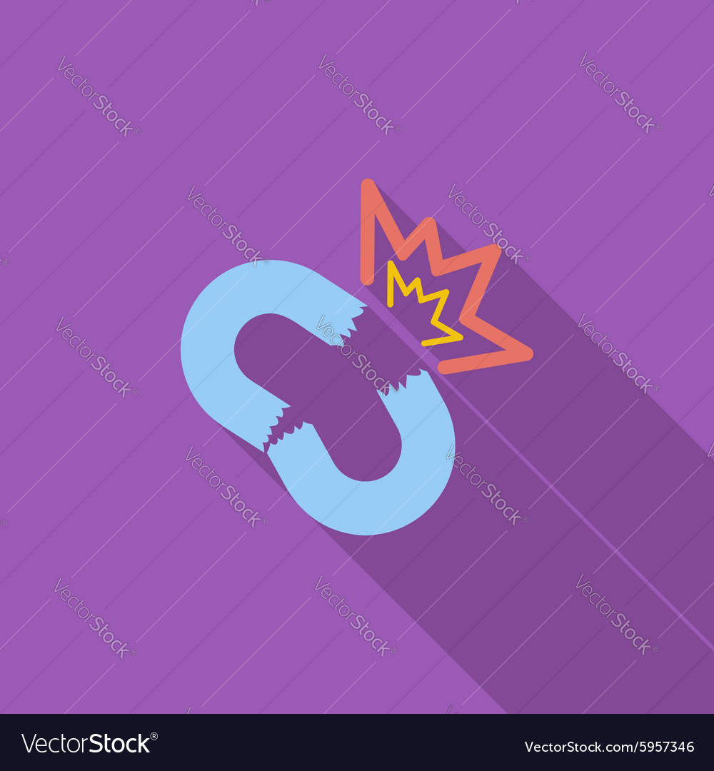 Broken connection flat single icon