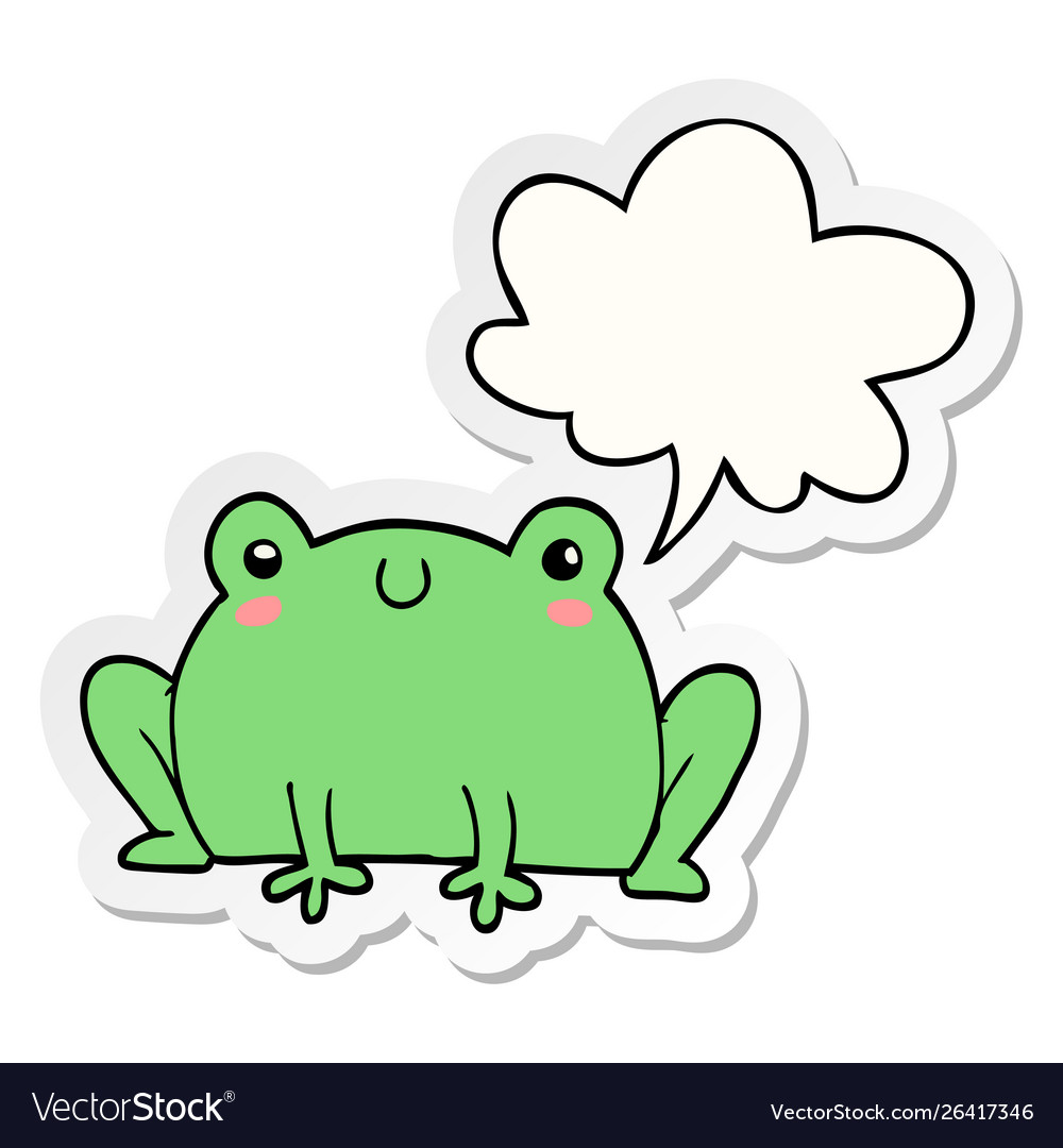 Cartoon frog and speech bubble sticker