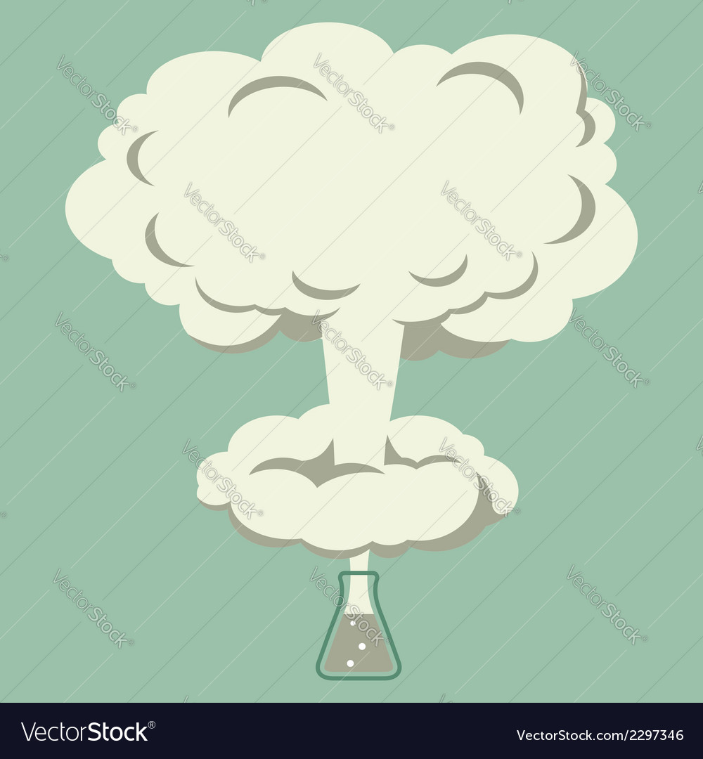 Chemical experiment explosion in flask Royalty Free Vector