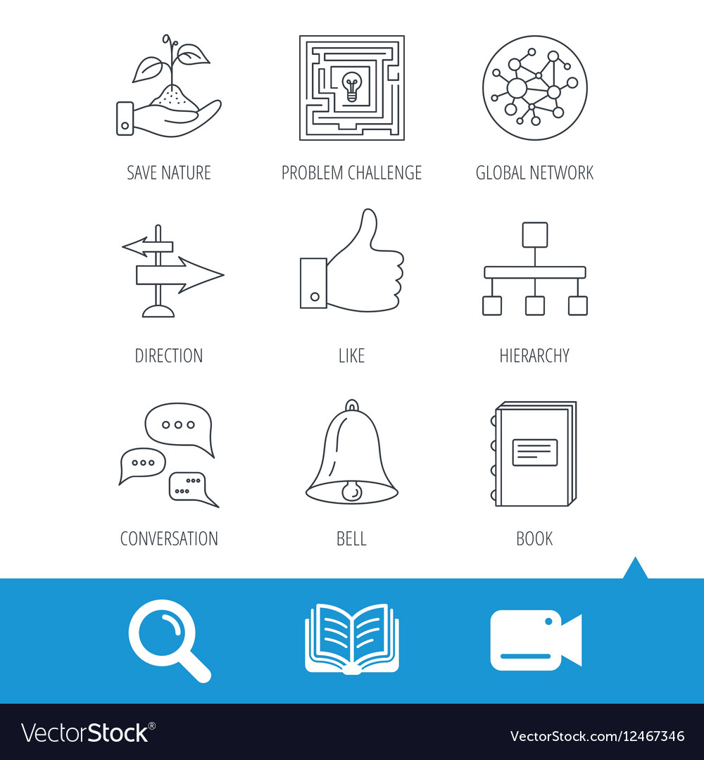 Global network like and conversation icons