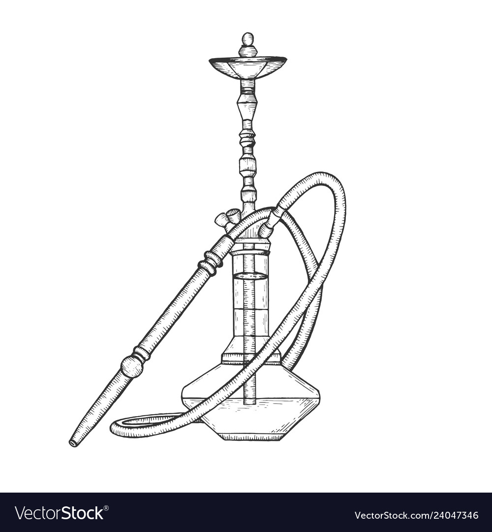 Hookah sketch engraving style