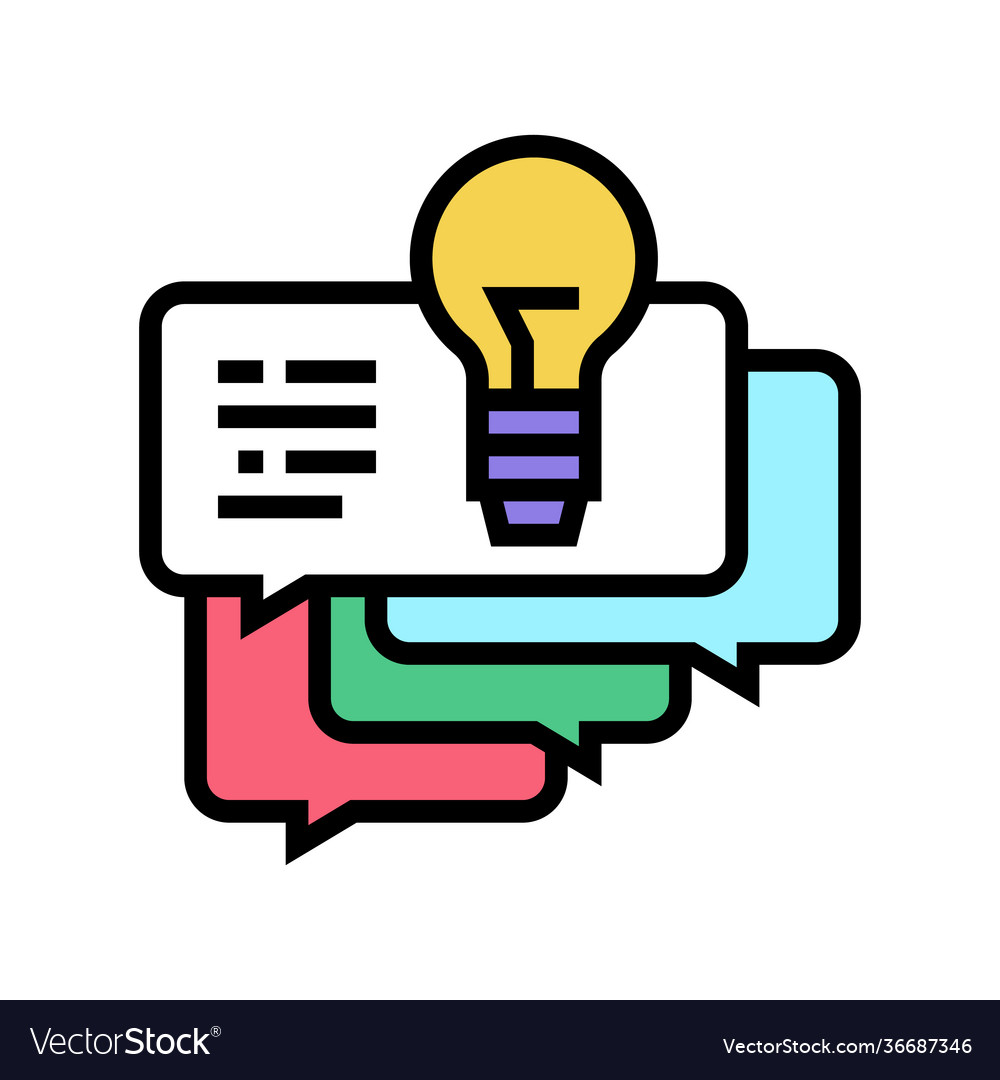 Idea for ask customers about service color icon vector image Idea for ask customers about service color icon