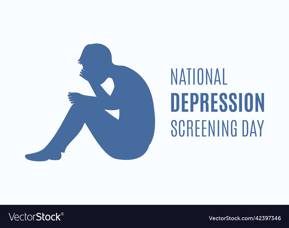 National depression screening day Royalty Free Vector Image