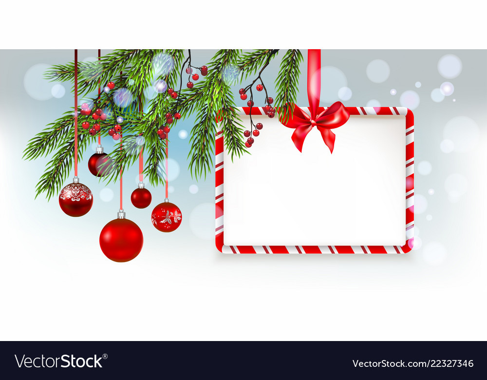 Nature Christmas Tree Banner Royalty Free Vector Image