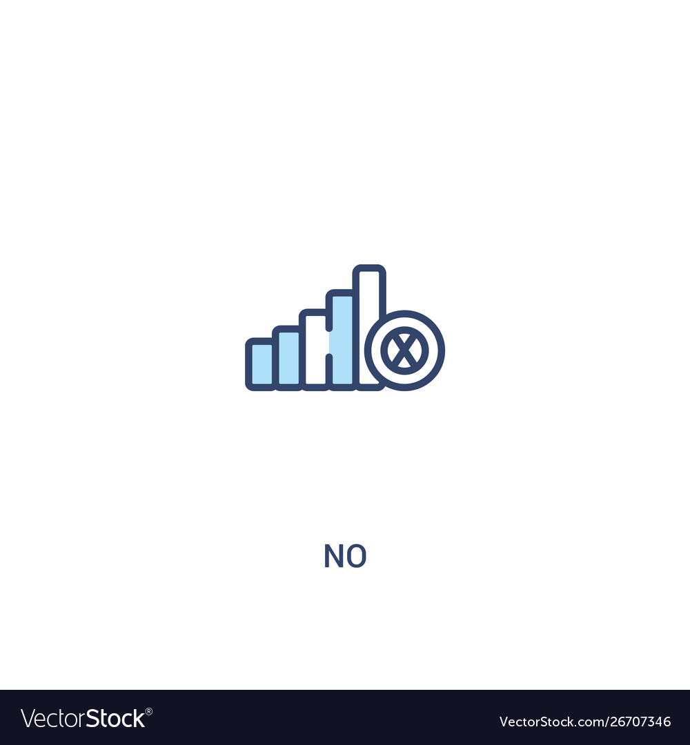 No concept 2 colored icon simple line element vector image No concept 2 colored icon simple line element