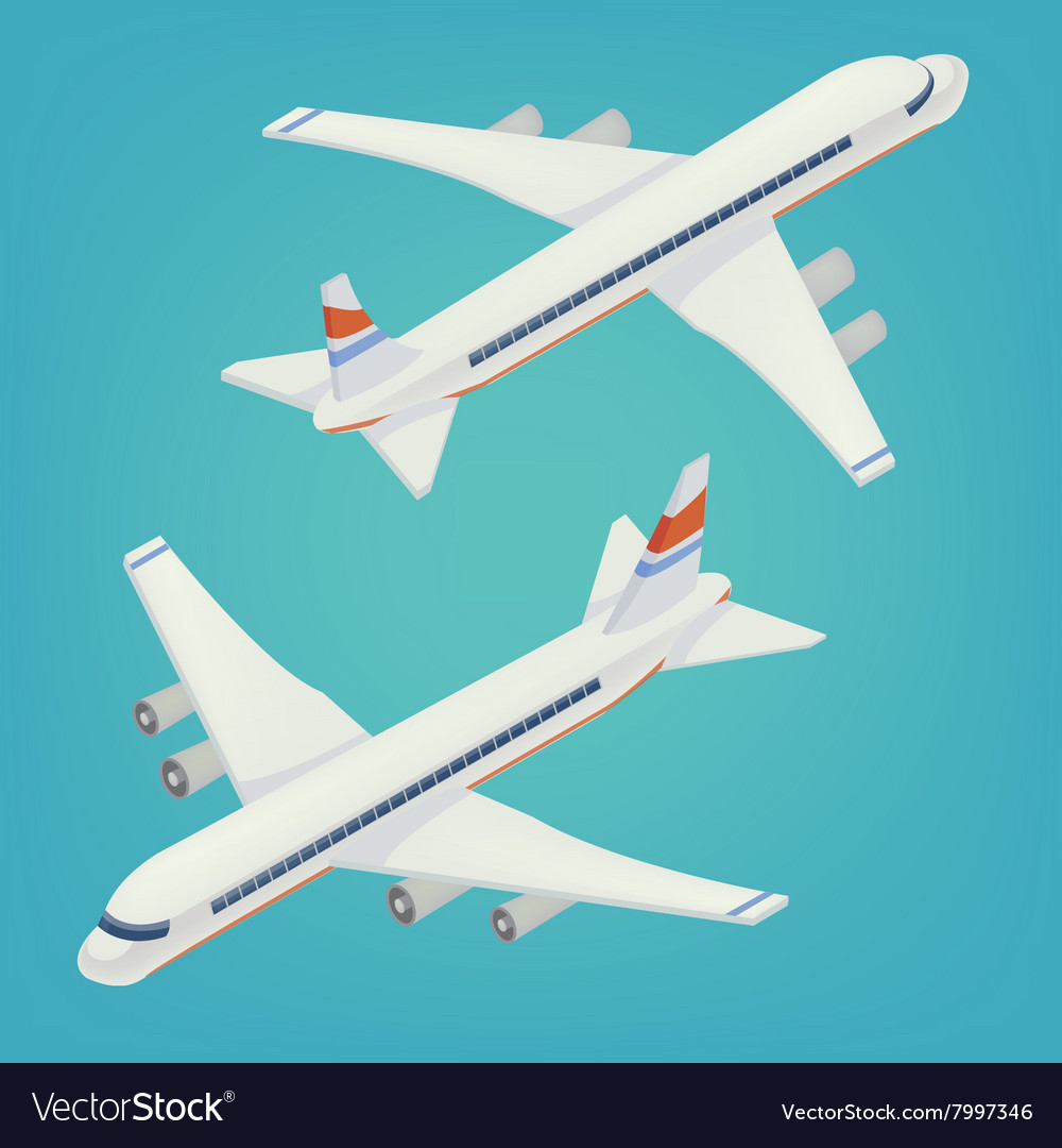 Passenger airplane isometric airliner Royalty Free Vector