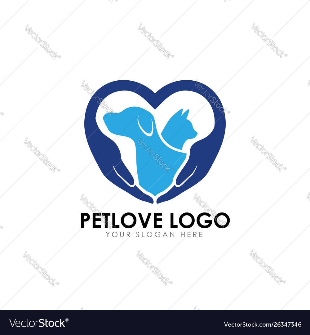 Pet love logo design template care icon