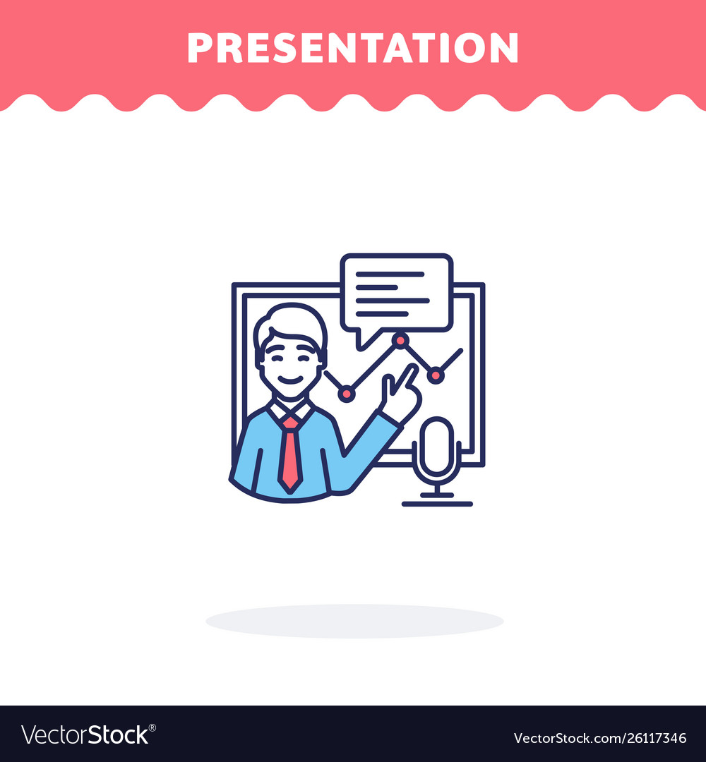 Presentation icon flat design ui