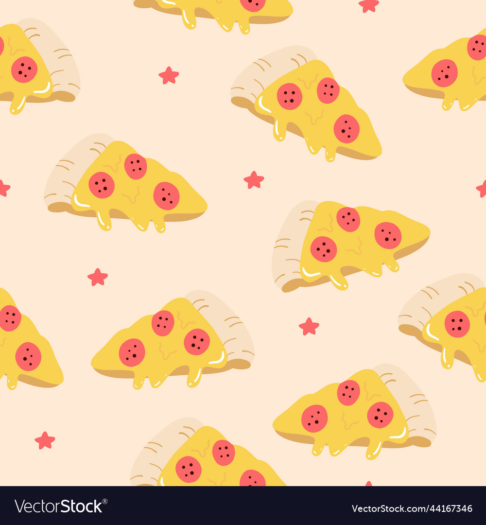Seamless pattern with pizza vector image Seamless pattern with pizza