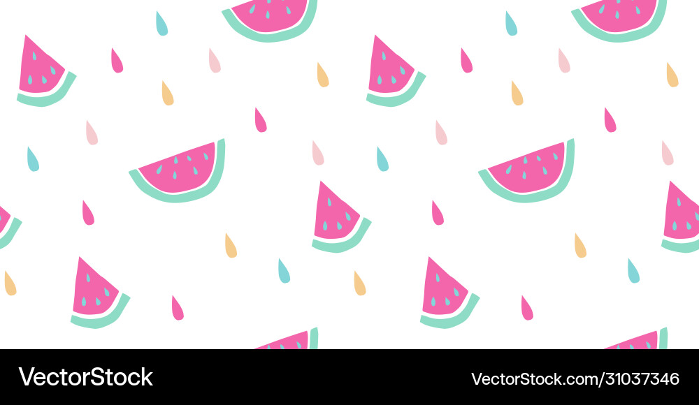 Seamless watermelon pattern fruit slices Vector Image