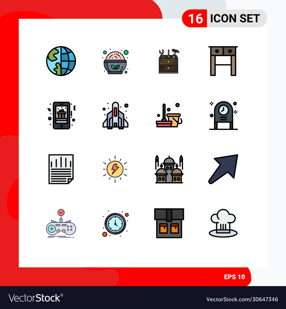 Set 16 modern ui icons symbols signs for gift