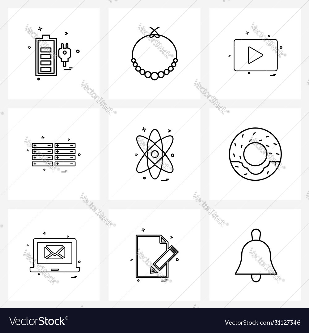Set 9 simple line icons for web and print