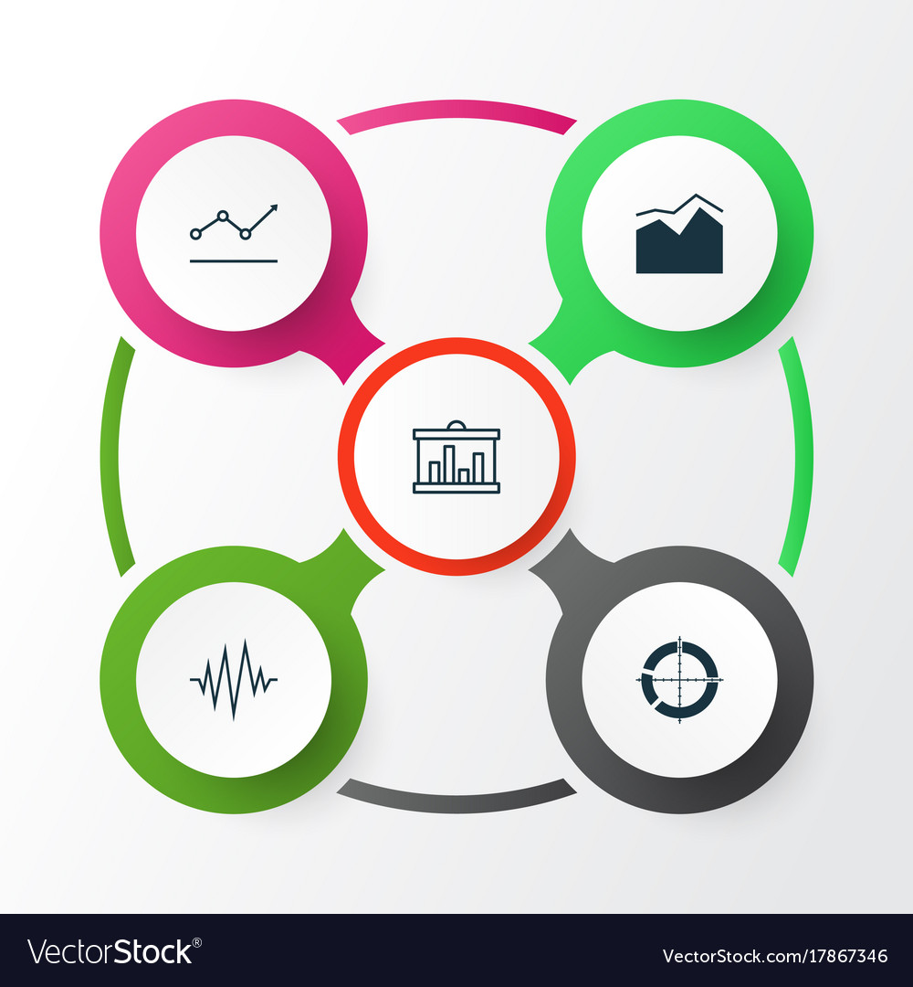 Set of graphs diagrams and statistics icons