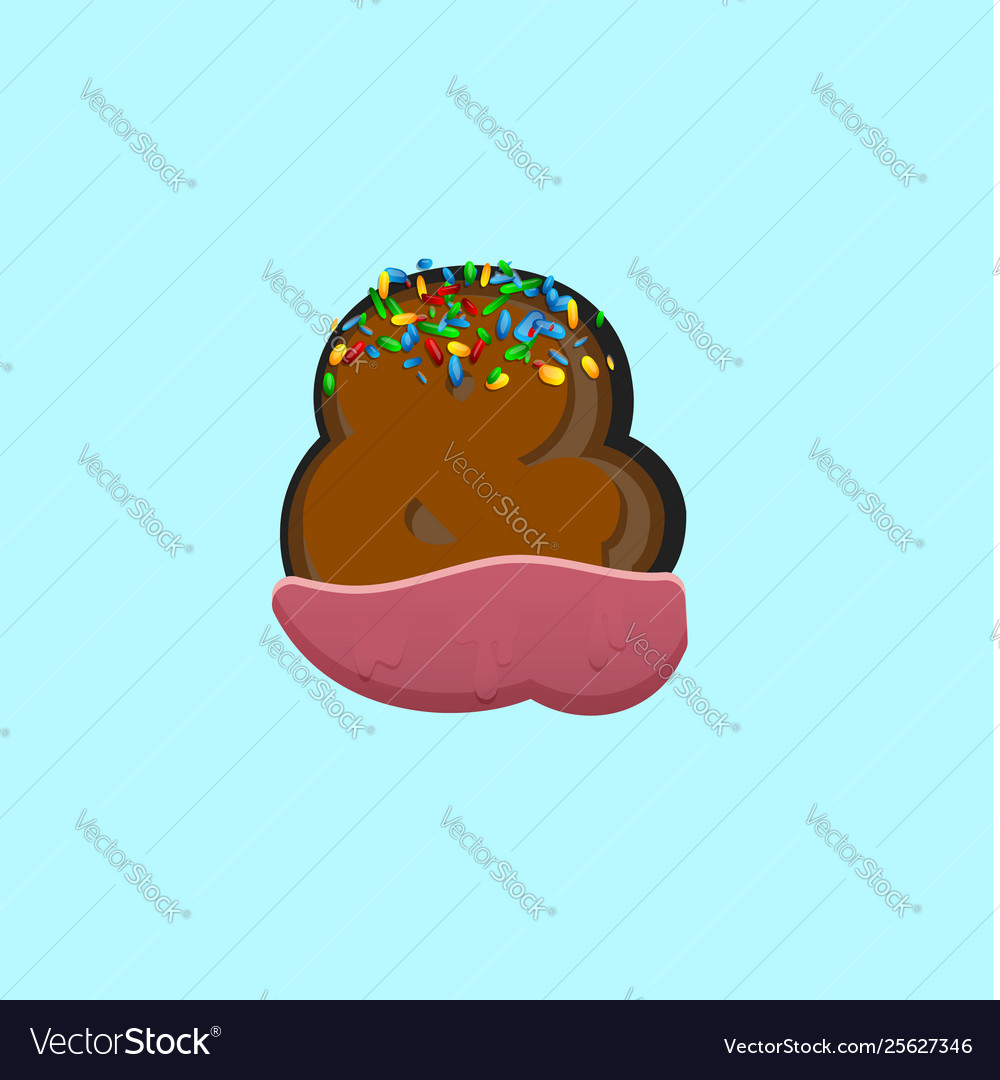 Sweet character from a fontset vector image Sweet character from a fontset