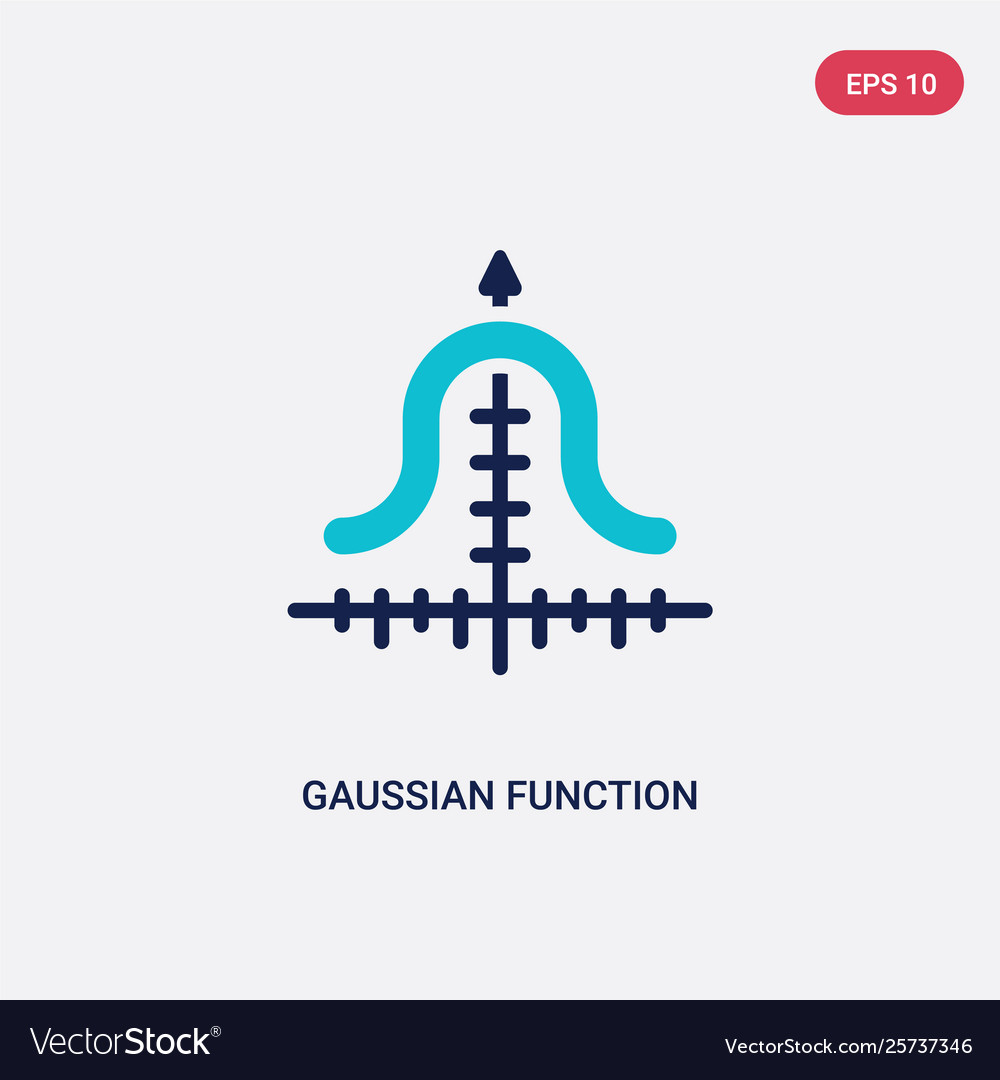 Two color gaussian function icon from education vector image Two color gaussian function icon from education