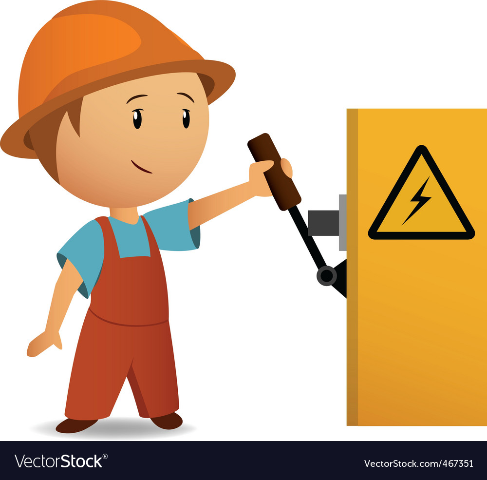 Cartoon electrician Royalty Free Vector Image - VectorStock