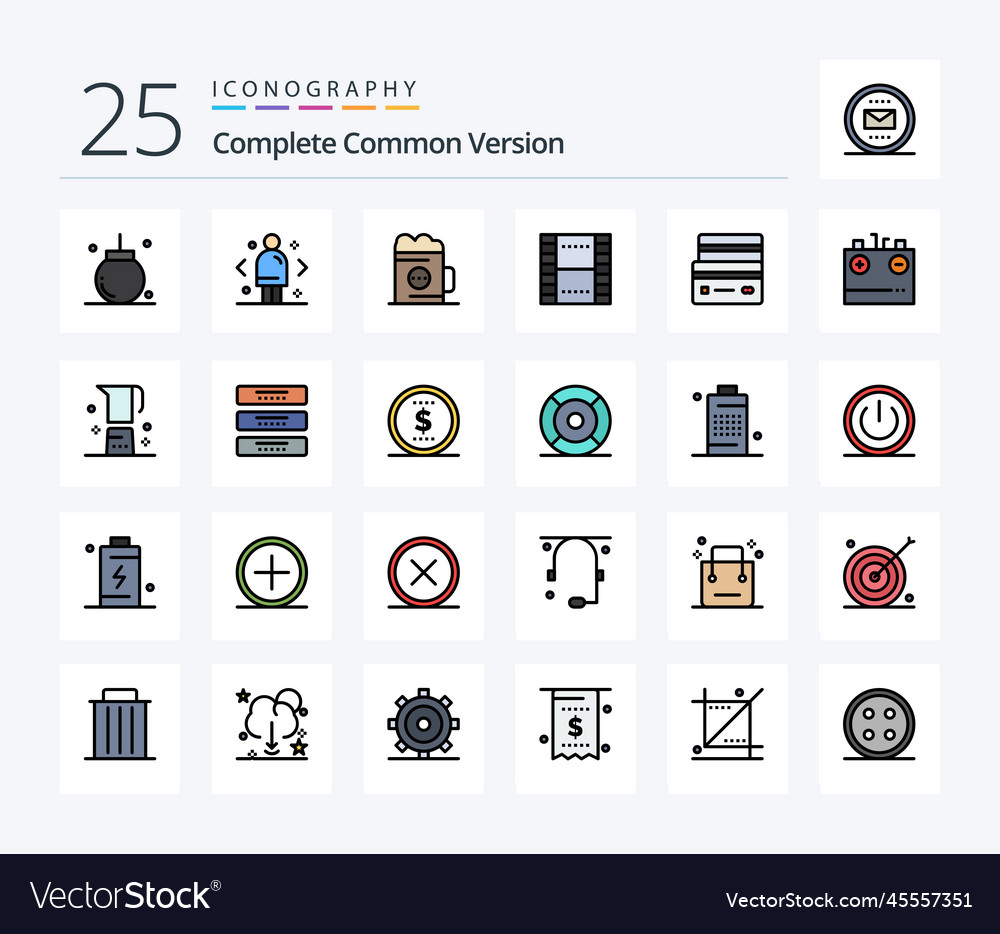 Complete common version 25 line filled icon pack