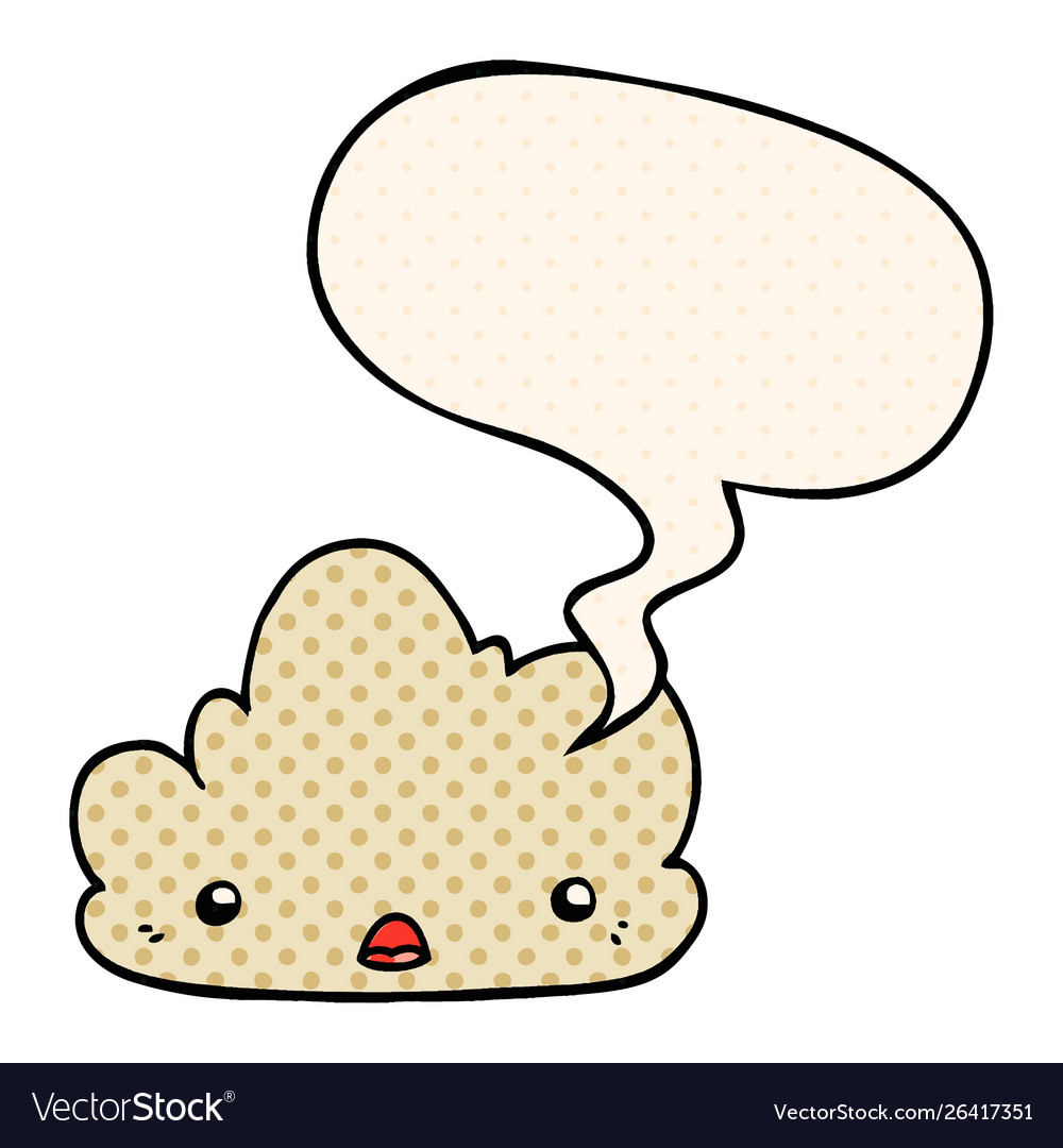 Cute cartoon cloud and speech bubble in comic