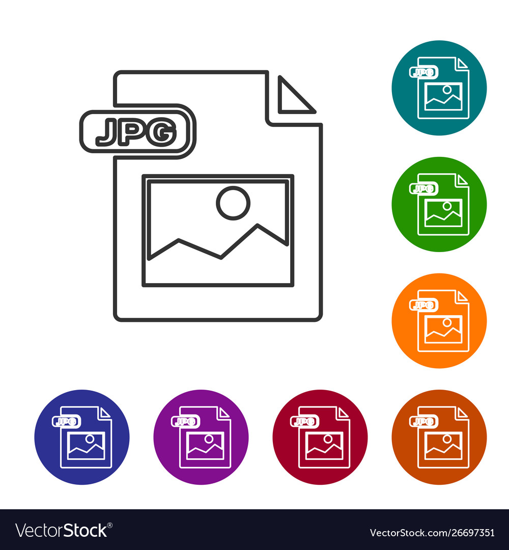 Grey line jpg file document download image button vector image Grey line jpg file document download image button