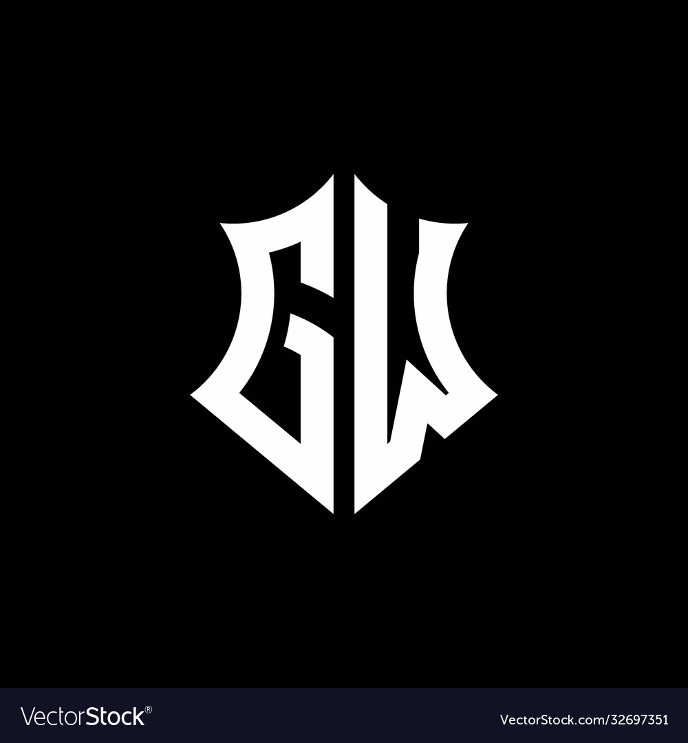 Gw monogram logo with a sharp shield style