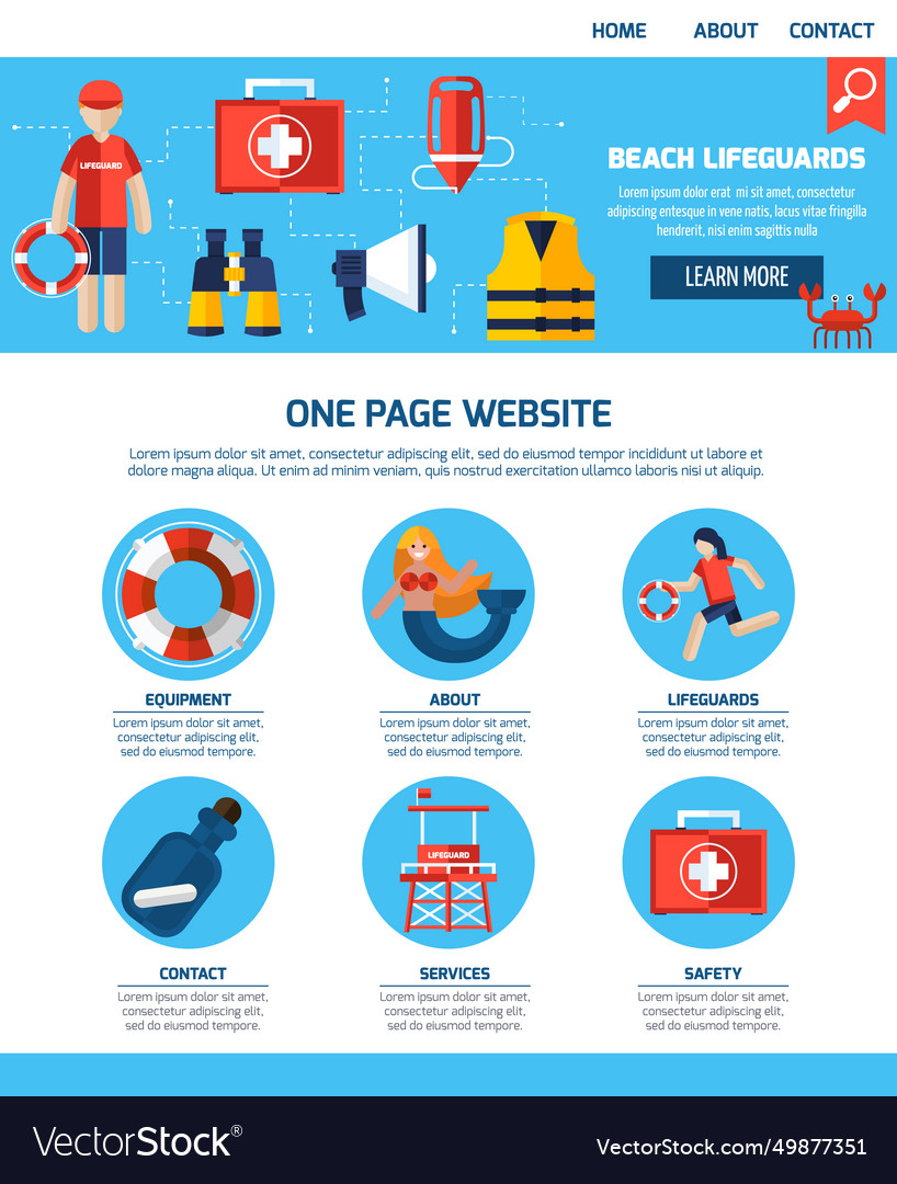 Life guard one page website design