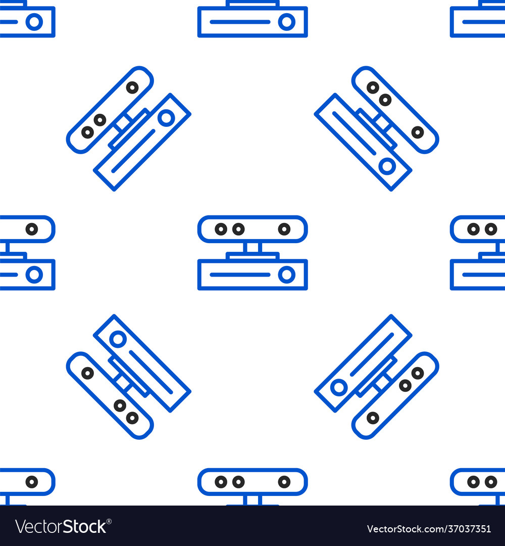 Line motion sensor icon isolated seamless pattern vector image Line motion sensor icon isolated seamless pattern