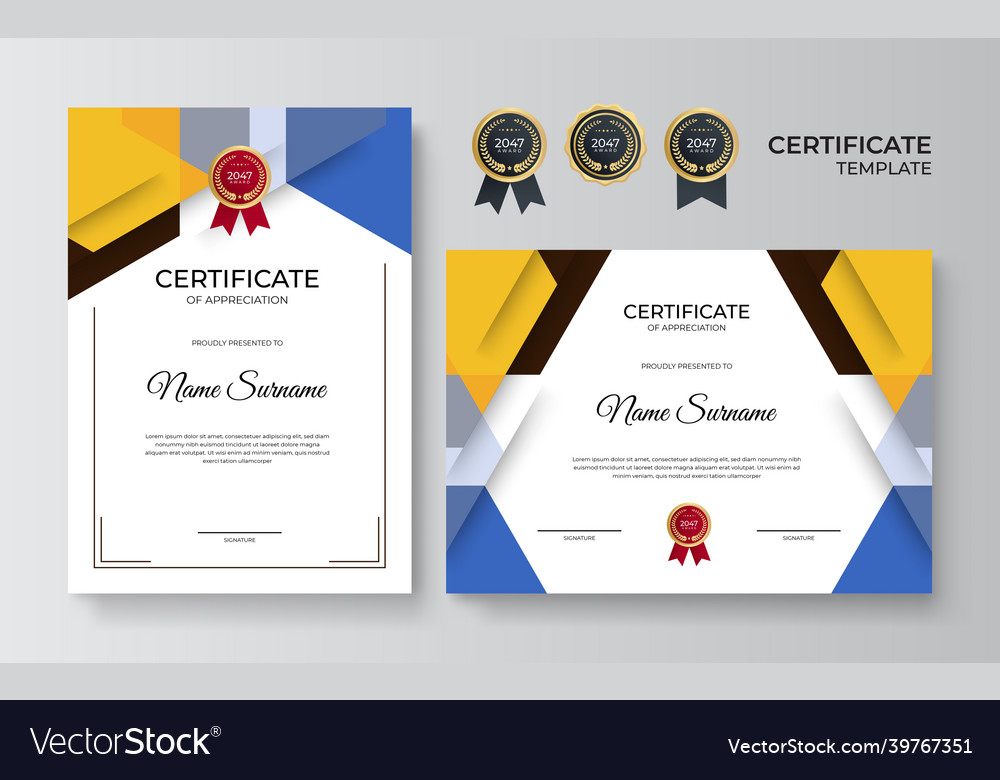 Modern certificate template Royalty Free Vector Image