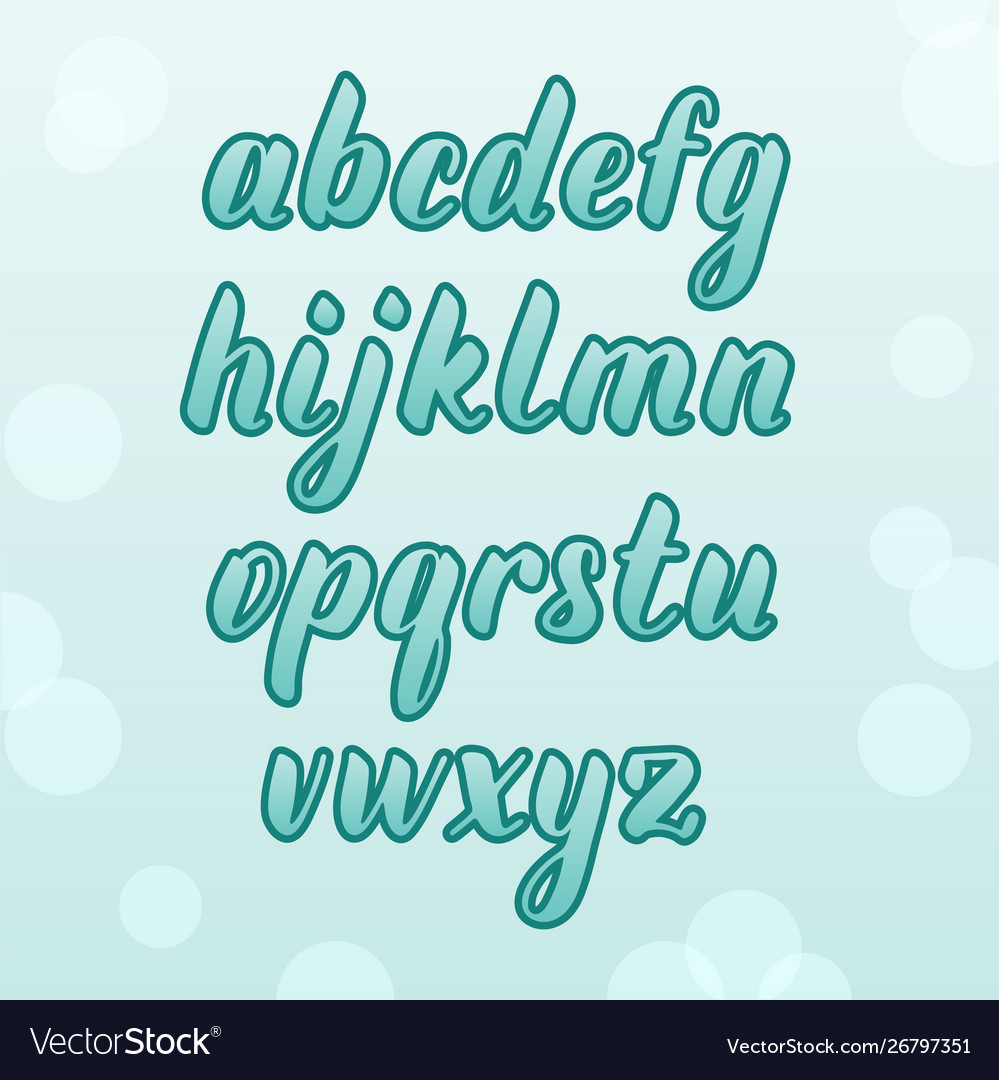 Modern Lower Case Font On Texture Background Hand Vector Image