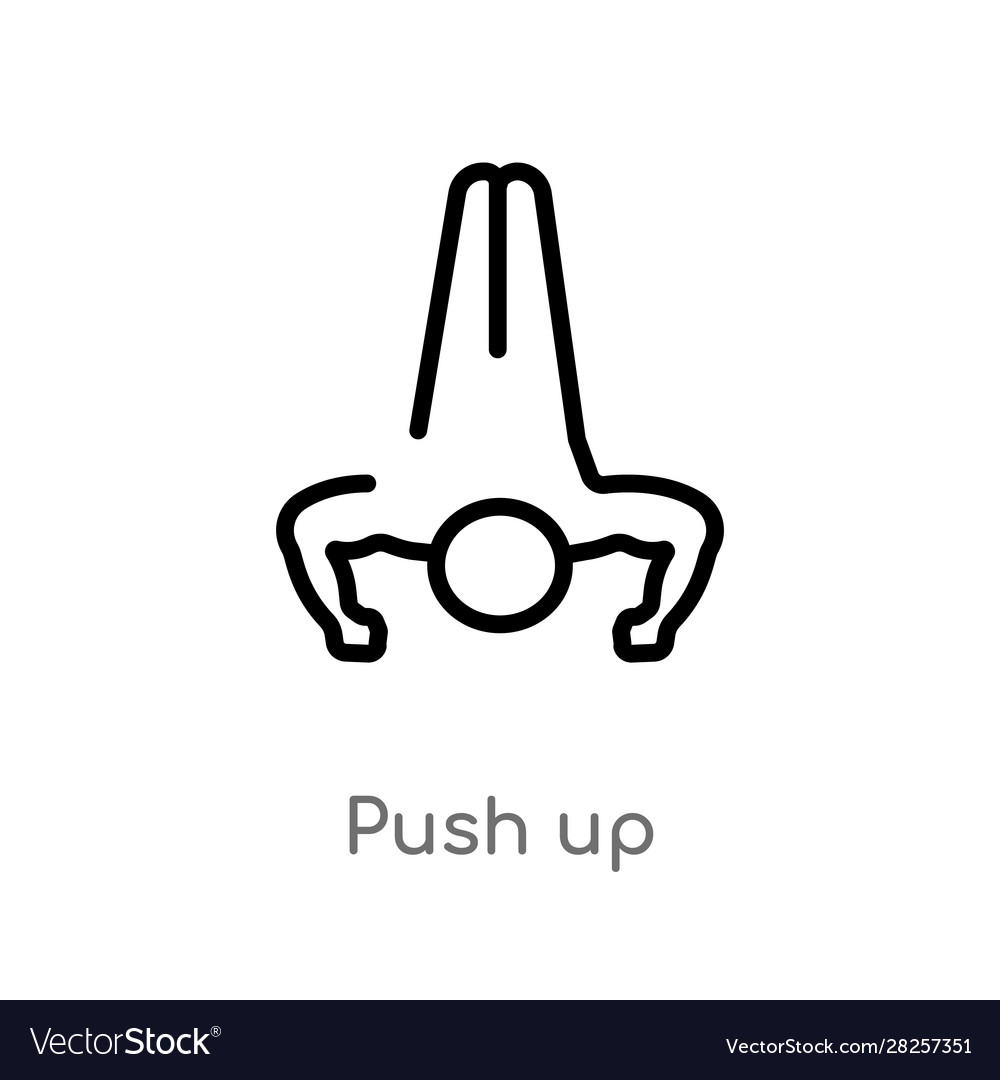 Outline push up icon isolated black simple line