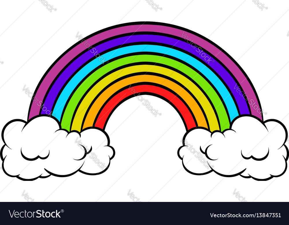 Rainbow icon icon cartoon Royalty Free Vector Image