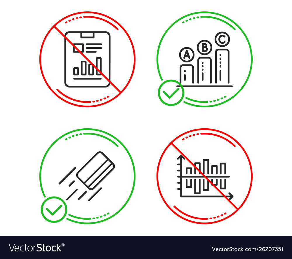 Report document credit card and graph chart icons