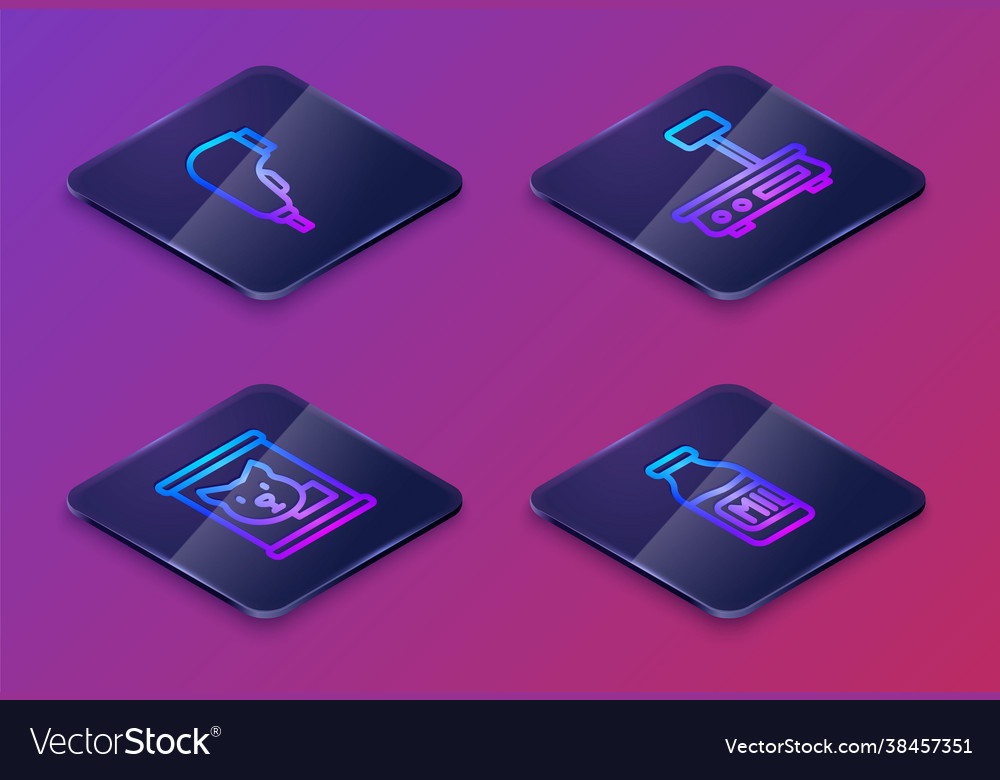 Set isometric line scanner scanning bar code vector image Set isometric line scanner scanning bar code
