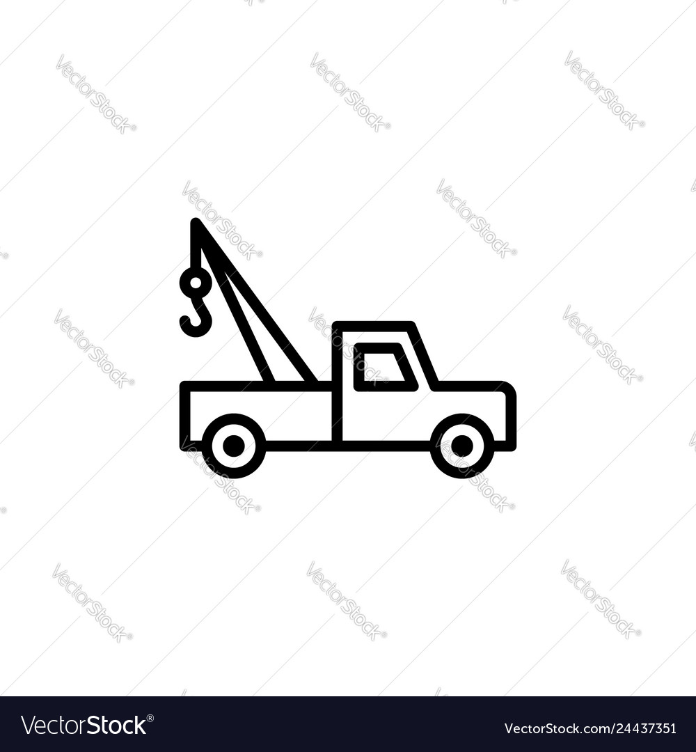 Tow truck icon with line style