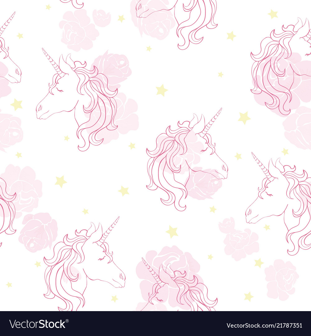 Unicorn seamless pattern unicorns with rainbow Vector Image Unicorn seamless pattern unicorns with rainbow