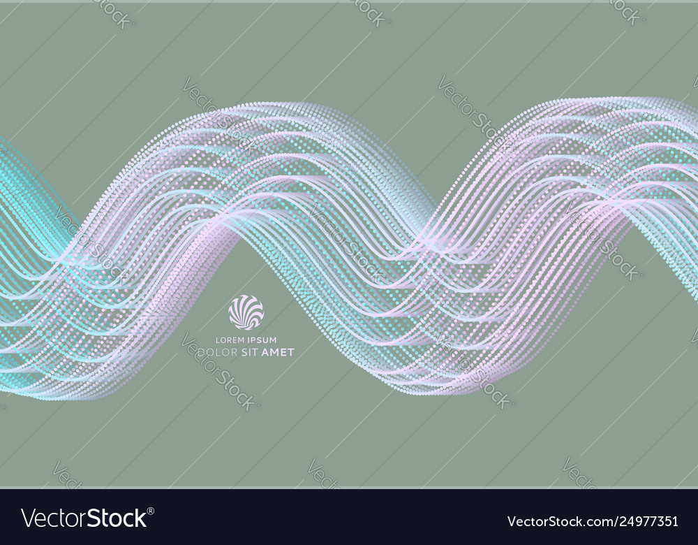 Wavy Hintergrundfeld mit dynamischen Partikeln vector image Wavy Hintergrundfeld mit dynamischen Partikeln