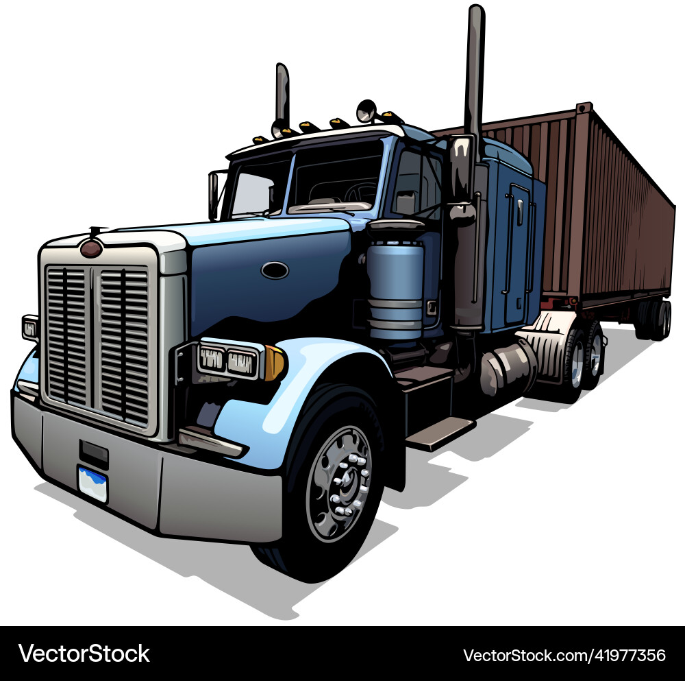 American truck with trailer Royalty Free Vector Image