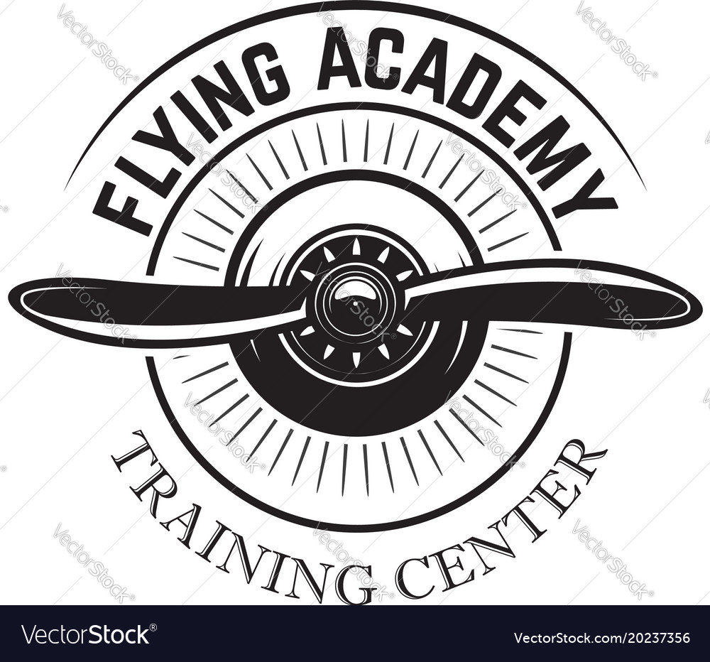 Aviation training center emblem template with Vector Image