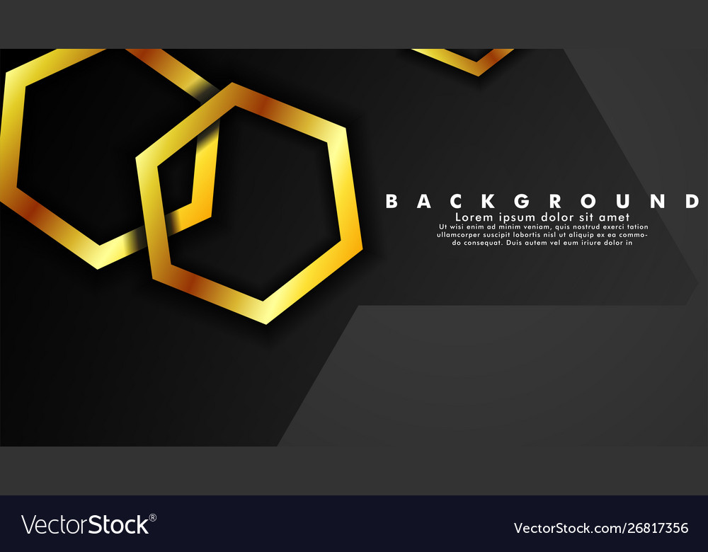 Background design that overlaps with hexagon gold vector image Background design that overlaps with hexagon gold
