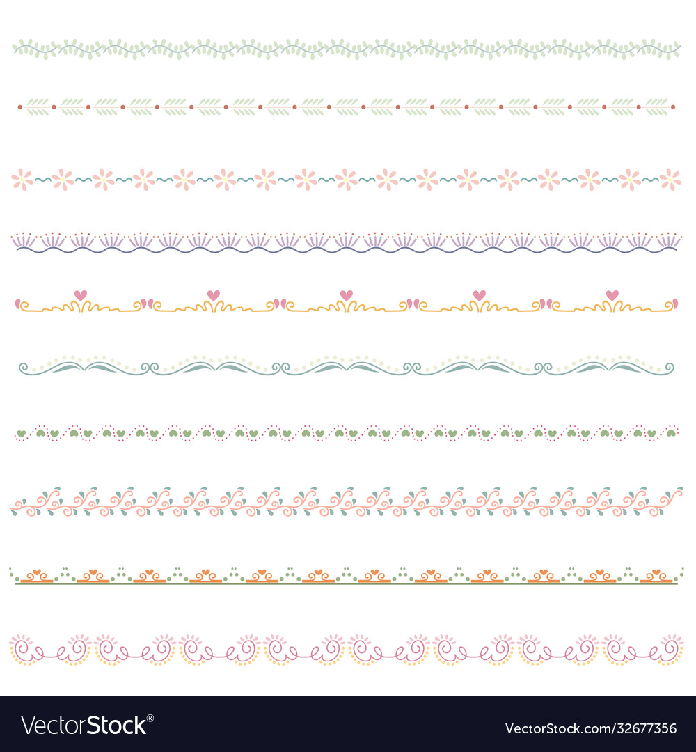 Beautiful line border set and scribble design