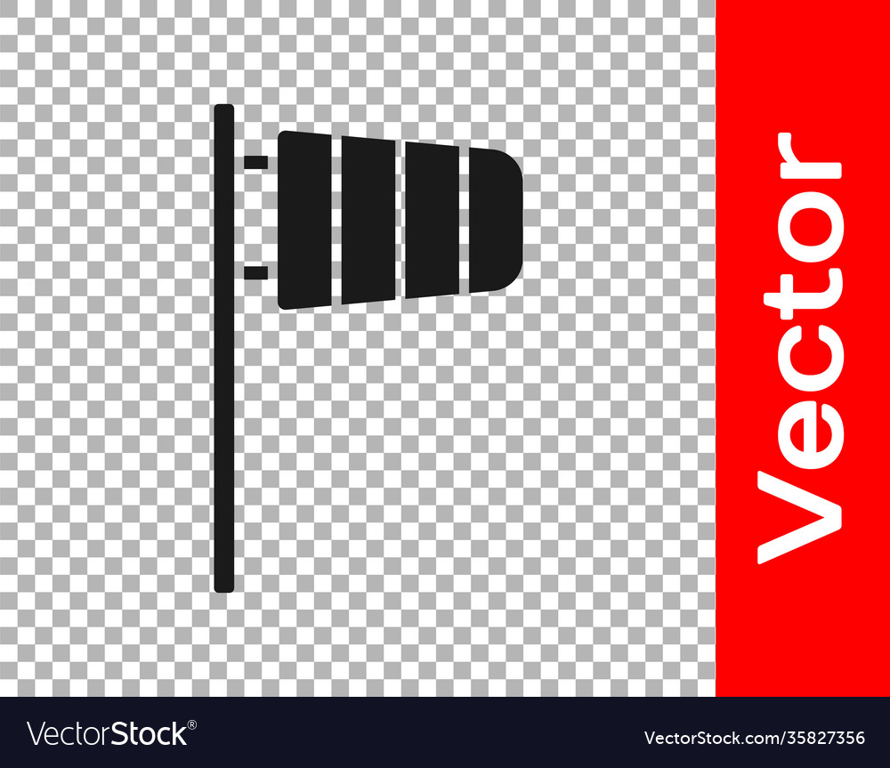 Black cone meteorology windsock wind vane icon