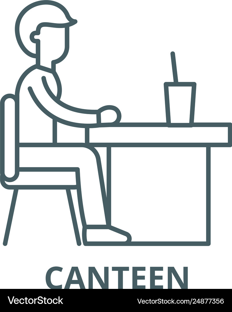 Canteen line icon outline sign Royalty Free Vector Image