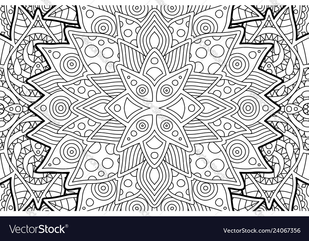 Coloring book page with abstract linear pattern vector image Coloring book page with abstract linear pattern