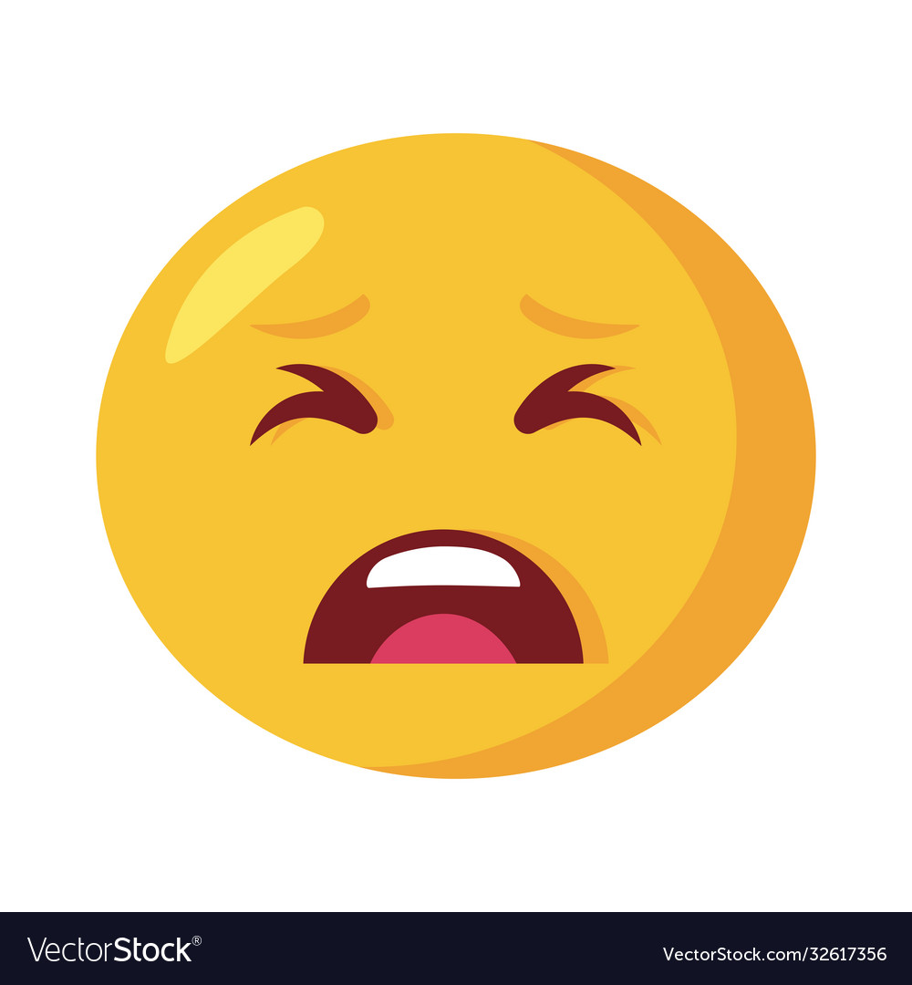 Crying emoji face classic flat style icon Vector Image