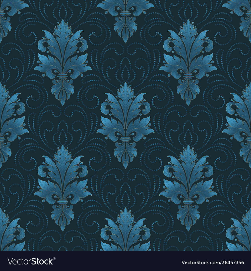 Damask seamless pattern element classical Vector Image