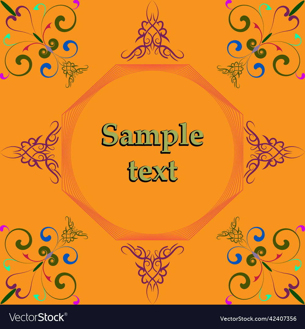 Frame for text with a pattern in arabic asian