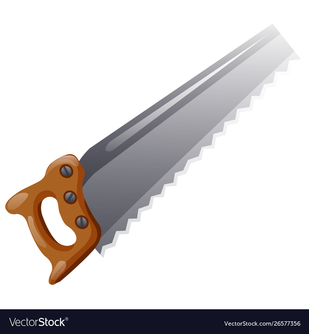 Handsaw isolated on white background cartoon Vector Image